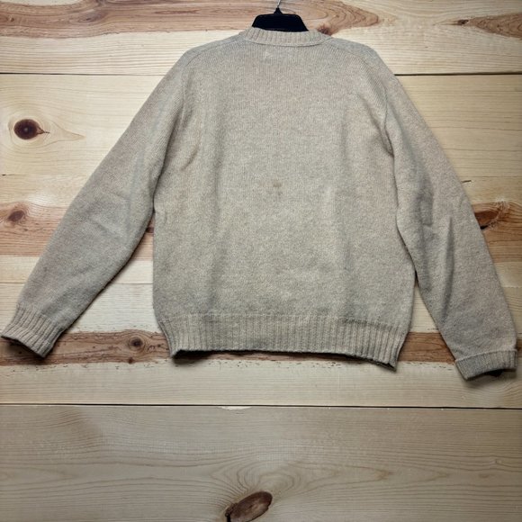 Vintage Loch Mist Wool Sweater Mens Large Brown Tan Crewneck Pullover USA Made - Picture 13 of 14